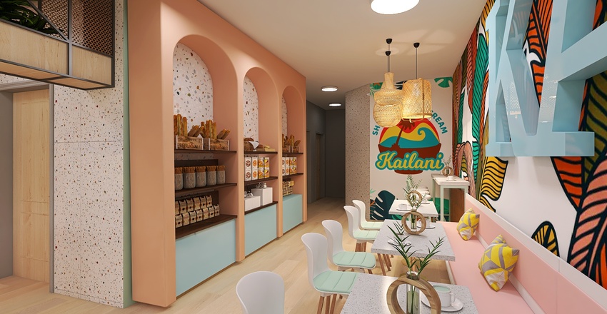 #BakeryContest Kailani Ice Cream Shop + Bakery 3d design renderings