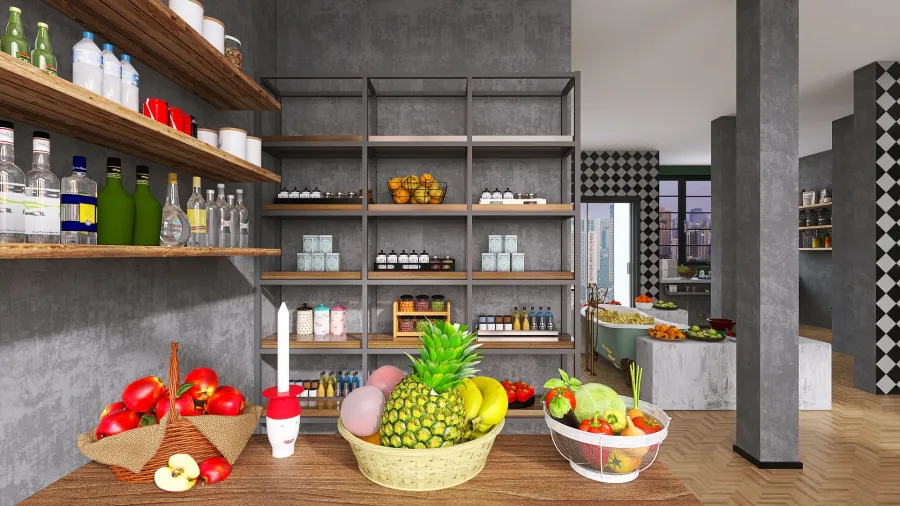 Fruit shop 3d design renderings