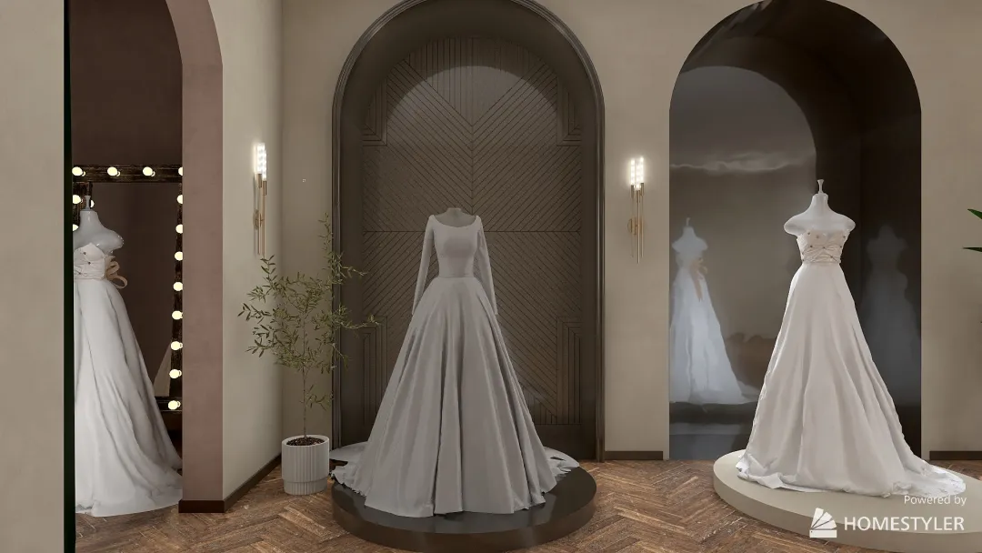 wedding dresses store 3d design renderings