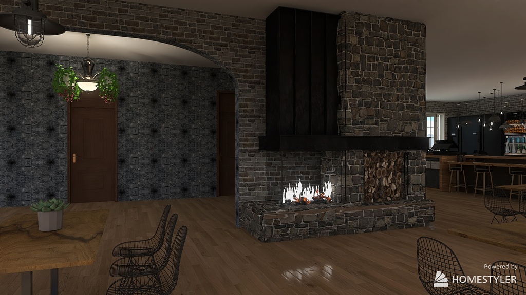 restaurant hôtel bar le CAPRI 3d design renderings