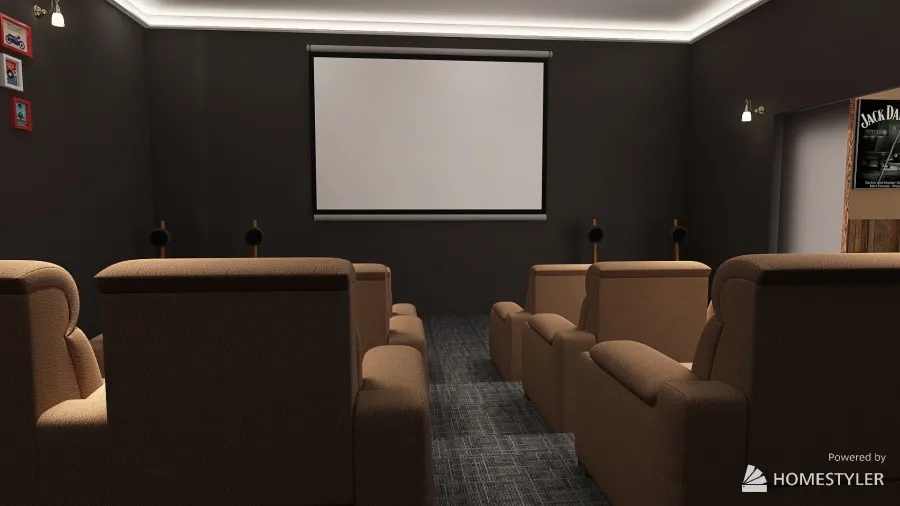Media Room 3d design renderings