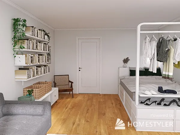 living and bed 3d design renderings