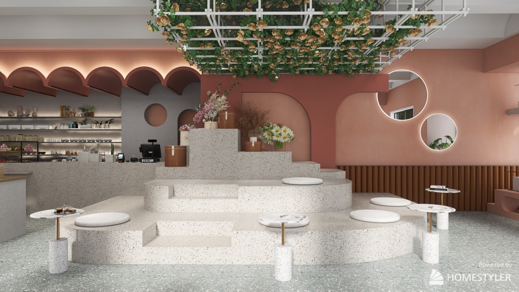 Pinky Bakery Shop Design 3d design renderings