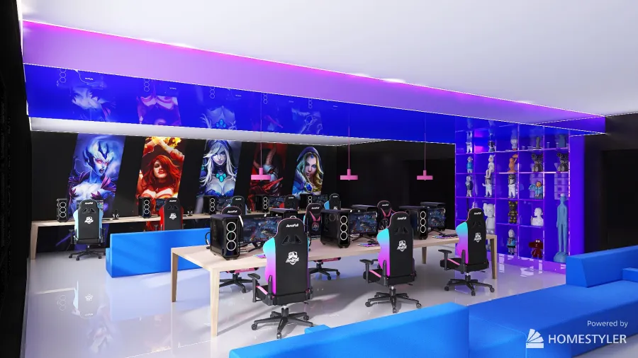 Cybersport club "PREDATOR" 3d design renderings