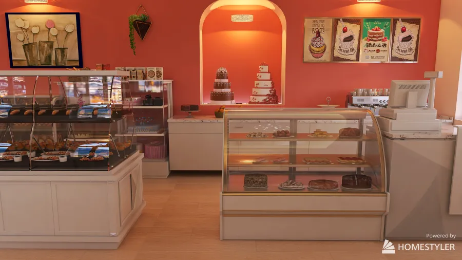 #bakeryContest..The Pink Bakery 3d design renderings