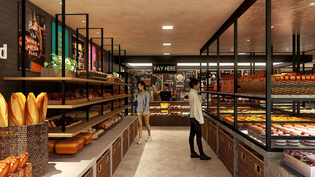 #BakeryContest - Panadera Bakery & Cafe 3d design renderings