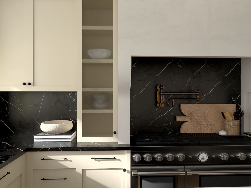 Modern WoodTones Kitchen 3d design renderings