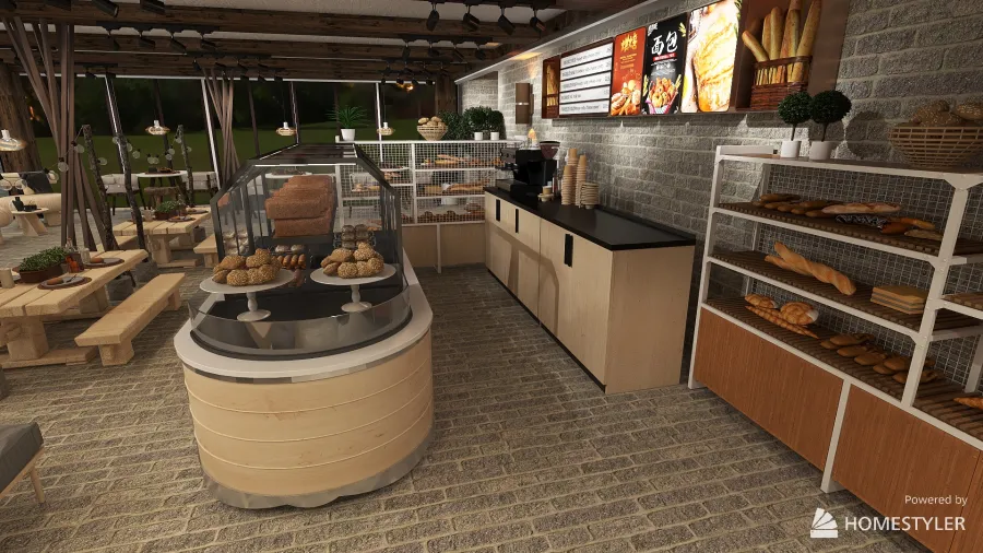 #BakeryContest \ wooden resturant 3d design renderings