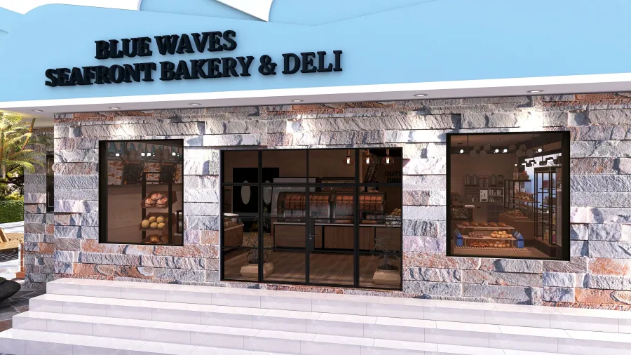 #BakeryContest - Harbor Side Bakery 3d design renderings