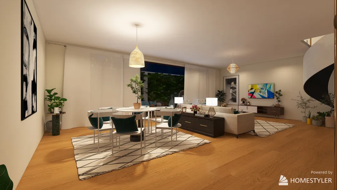 White cozy home 3d design renderings