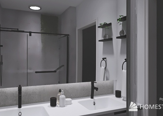 Bathroom - microcement gray Design Rendering