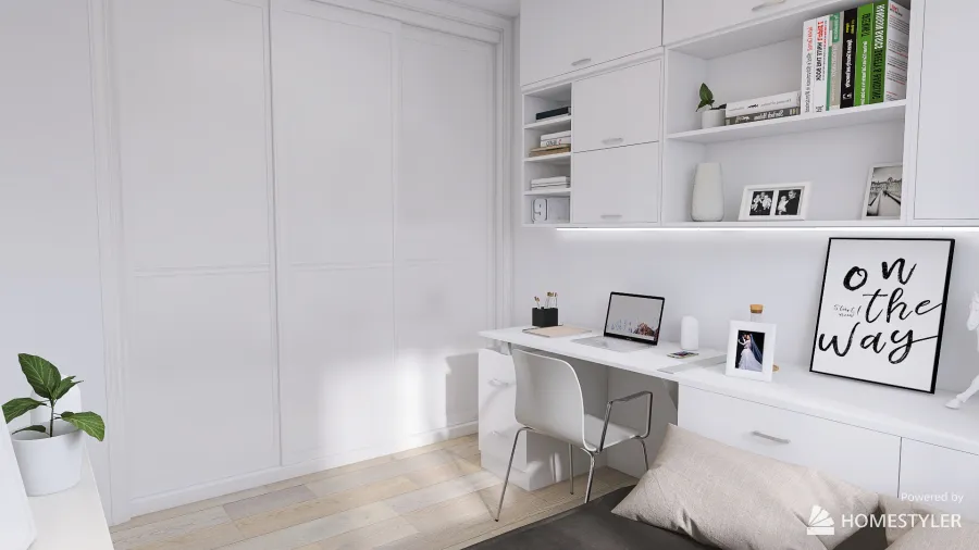 White apartment 3d design renderings