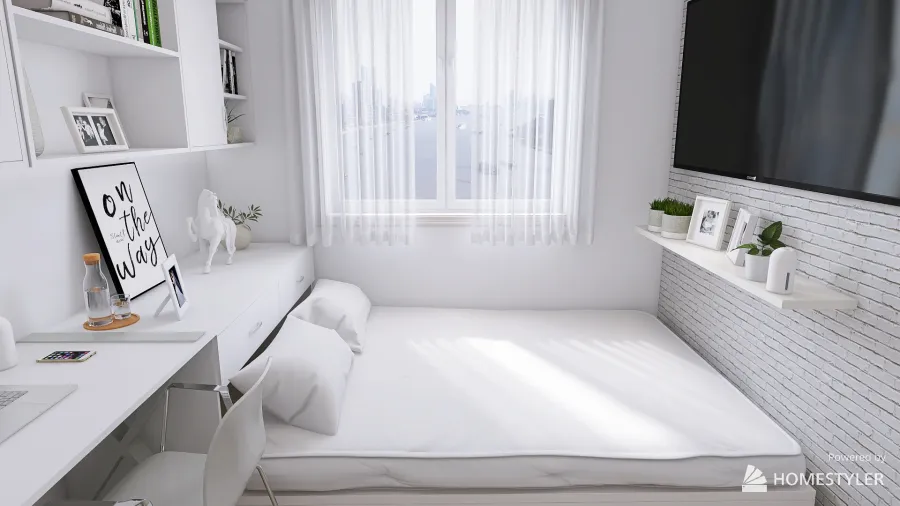 White apartment 3d design renderings