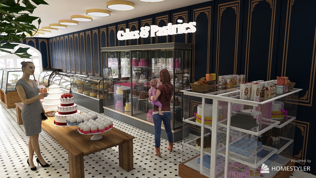 #BakeryContest-Blue bird bakery 3d design renderings