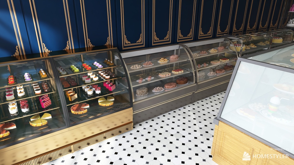 #BakeryContest-Blue bird bakery 3d design renderings