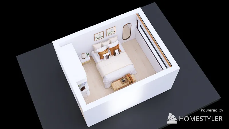 8 Industrial Style Tall Single Room_copy_copy_copy 3d design renderings
