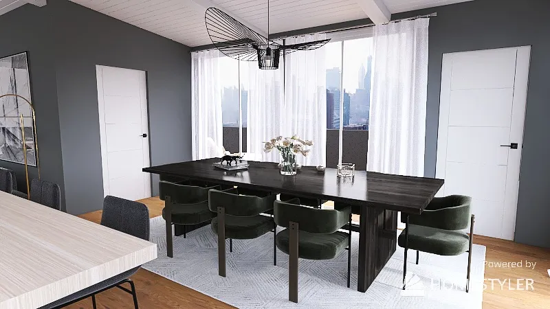 kitchen/dining/living 3d design renderings