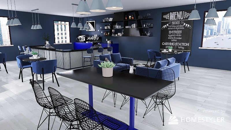kawiarnia 3d design renderings