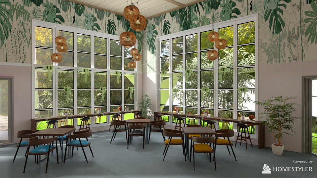 Bamboo Cafe and bakery, #BakeryContest 3d design renderings