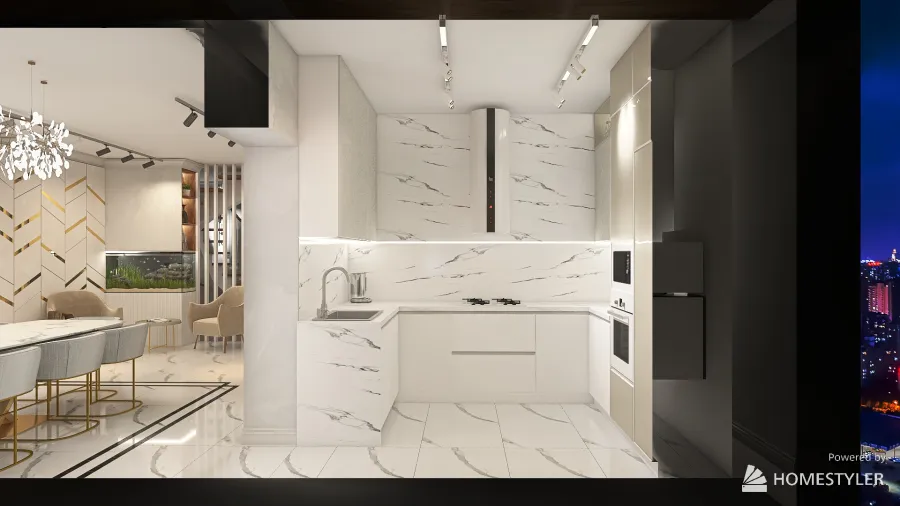 открытая кухня_Погромный_Настя 3d design renderings