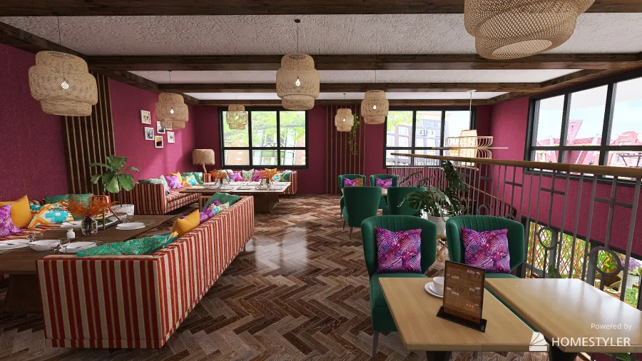 #BrunchContest Amaranthus Vege Restaurant 3d design renderings