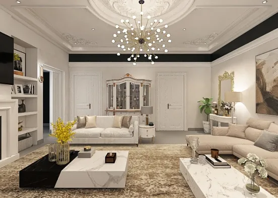 Here lives the Elegance - Living Room Design Rendering