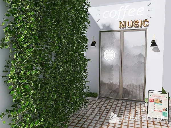 Coffe music 3d design renderings