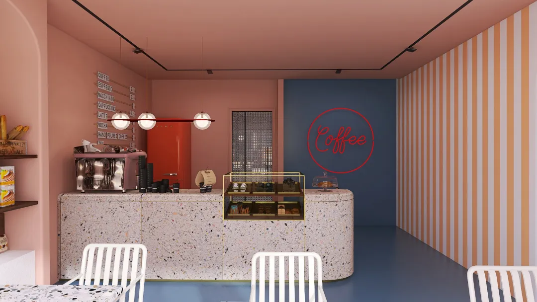 Dog cafe 3d design renderings