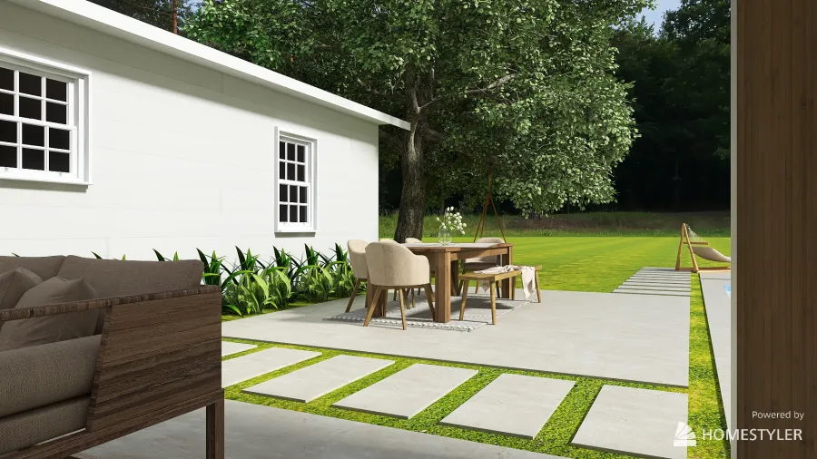 Farmhouse 2 Copy of OUTDOOR area Green 3d design renderings