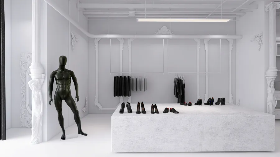BALENCIAGA clothing store 3d design renderings
