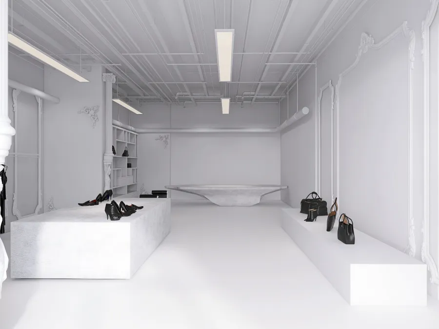 BALENCIAGA clothing store 3d design renderings