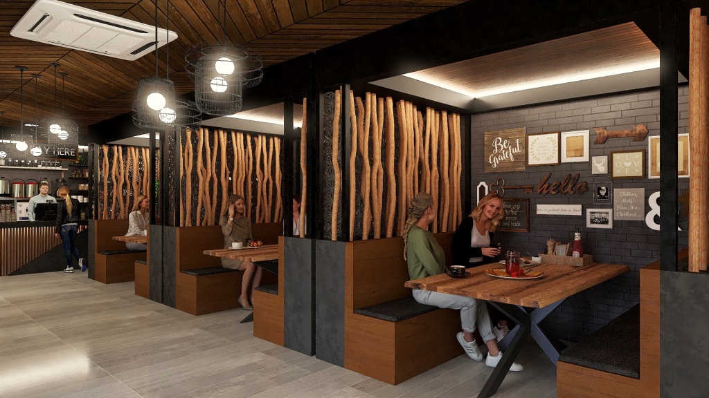 Brunch   Cafe   Restaurant 3d design renderings