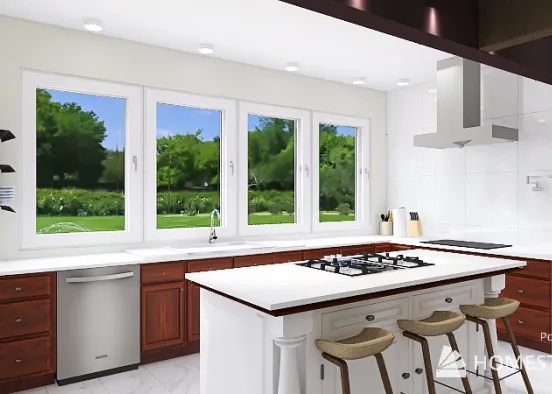 Clean look for electrical outlets Far S kitchen Design Rendering