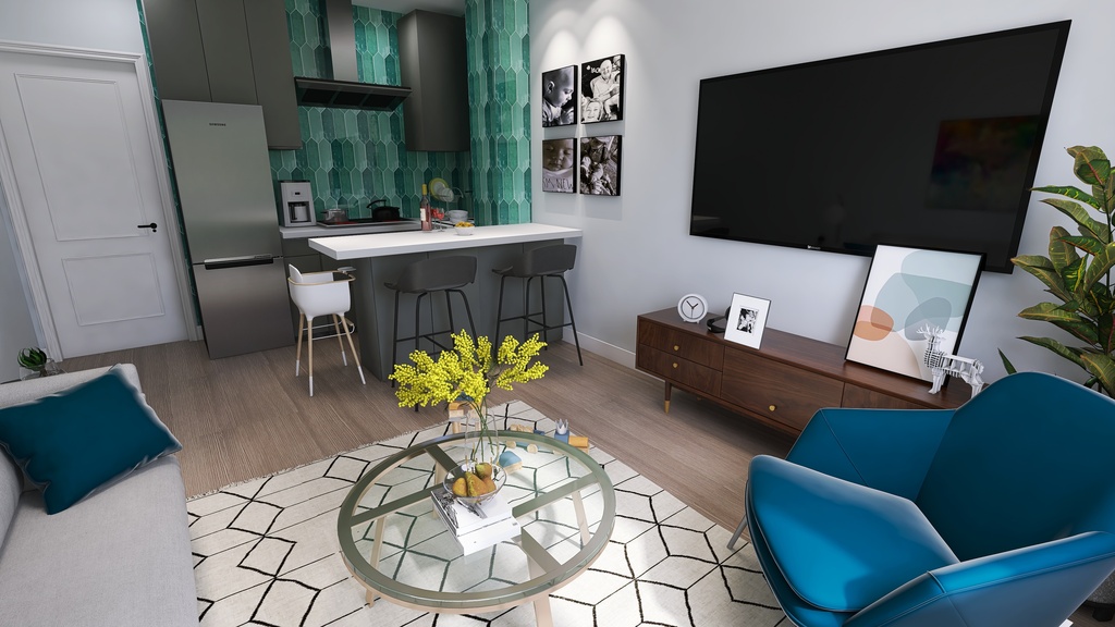 Zagreb, Croatia condo living/dining/ kitchen design ideas & pictures