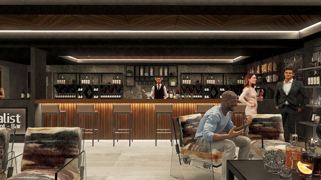 Bar   Restaurant 3d design renderings