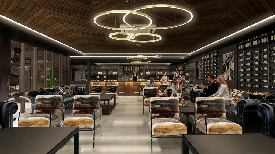 Bar   Restaurant 3d design renderings