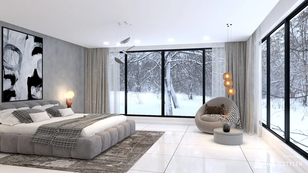 Bedroom interior design 3d design renderings