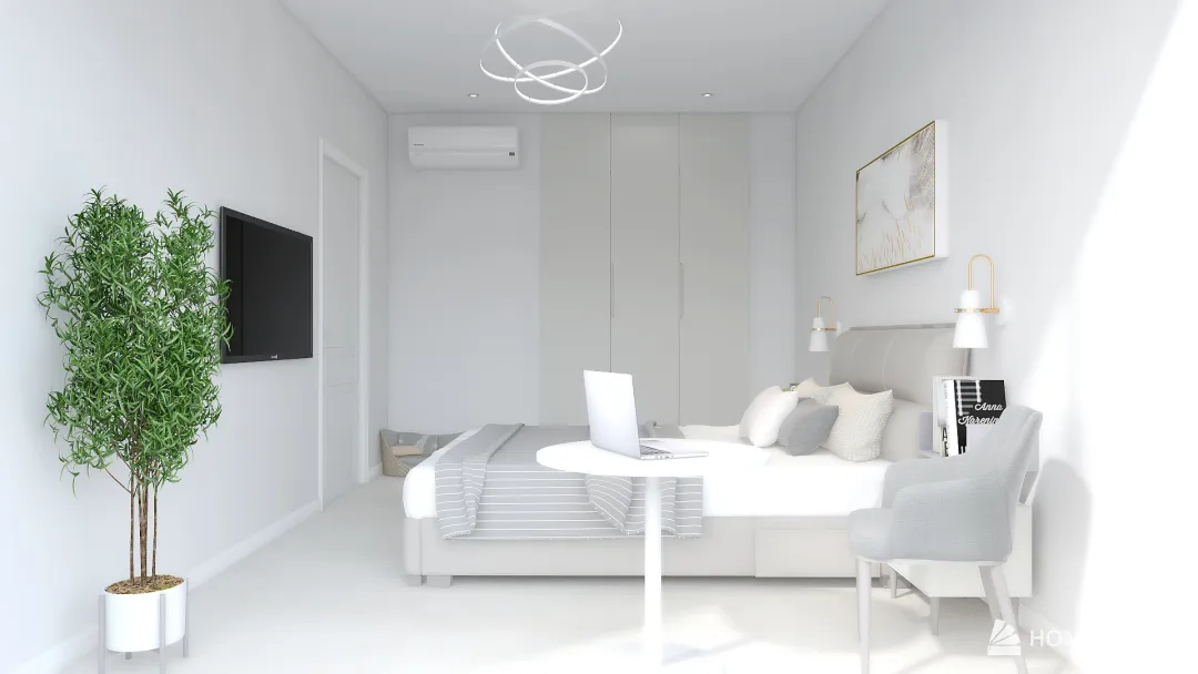 Спальня для девушки Москва-Сити 3d design renderings