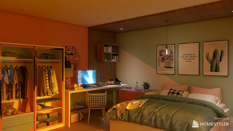 adolescent bedroom 3d design renderings