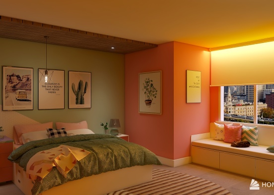 adolescent bedroom Design Rendering