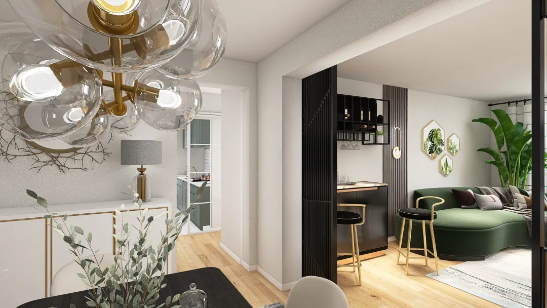 appartamento 65 m2 a NY (USA) 3d design renderings