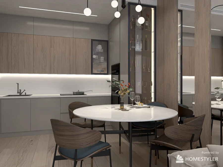 кухня-гостиная 3d design renderings