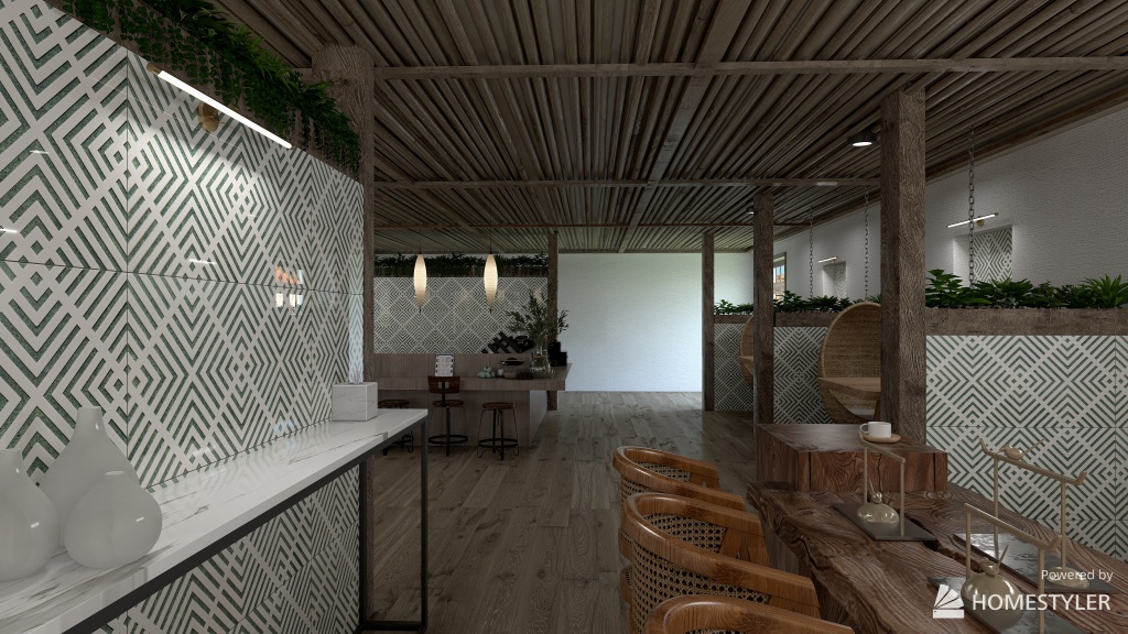 #BrunchContest -Small brunch restourant 3d design renderings