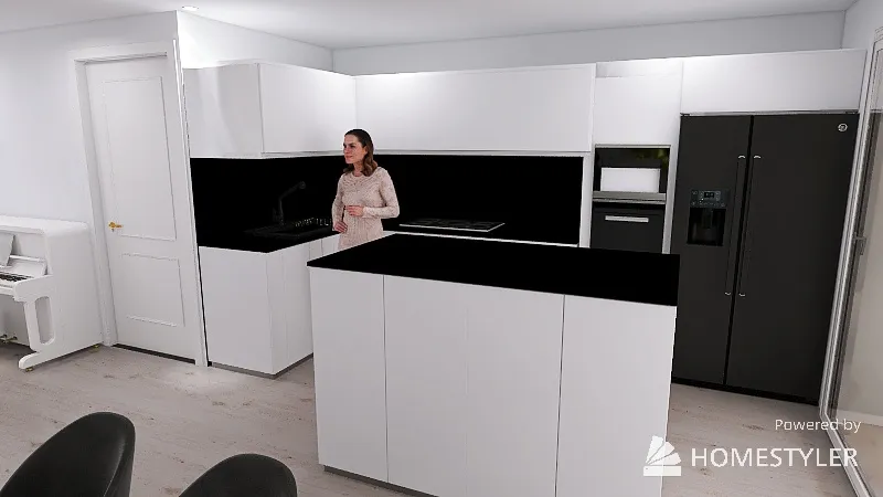 kitchen final black 3d design renderings