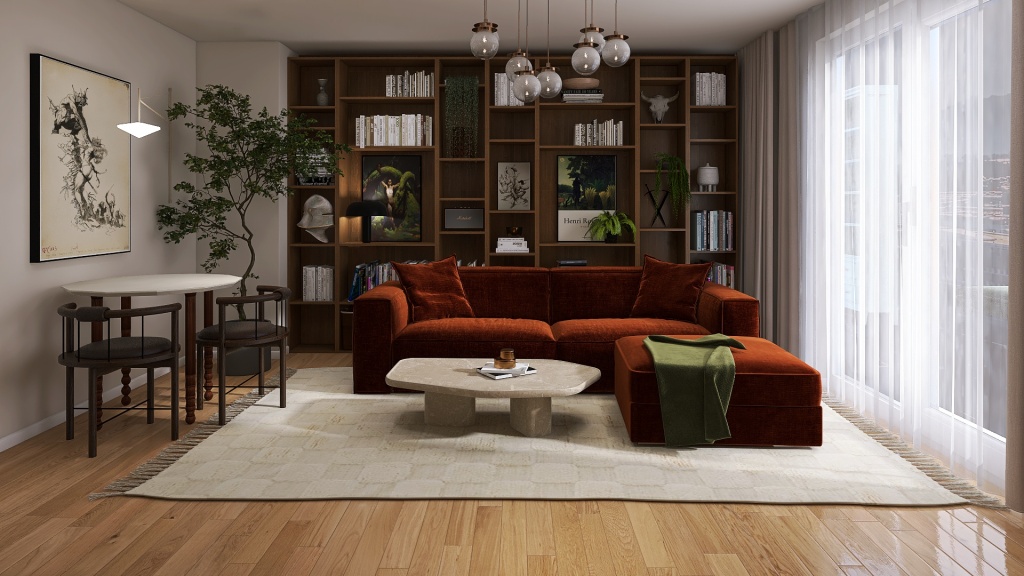Royal Boheme Livingroom 3d design renderings