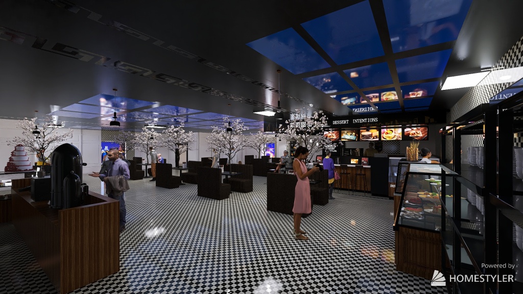#BrunchContest - Chess brunch restaurant 3d design renderings