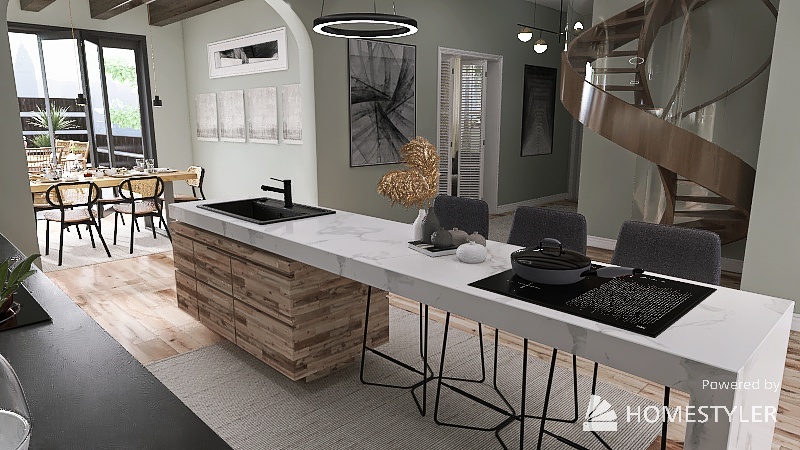 Kitchen/Foyer 3d design renderings