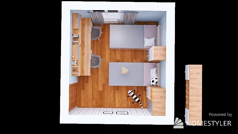 Комната для мальчиков Юли план 2 3d design renderings