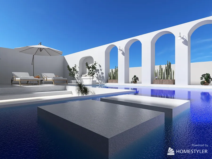 The white pool 3d design renderings