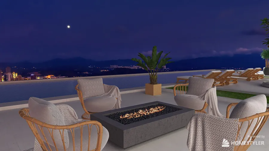 Outdoor Living Space 3d design renderings